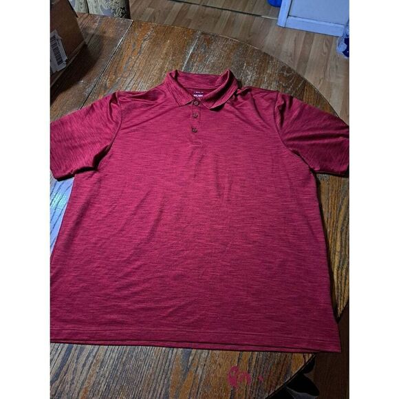 XXL Cool 18 Pro Red Space Dye Short Sleeve Pullover Polo Casual Golf Shirt - Picture 1 of 5
